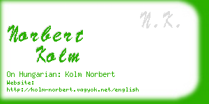 norbert kolm business card